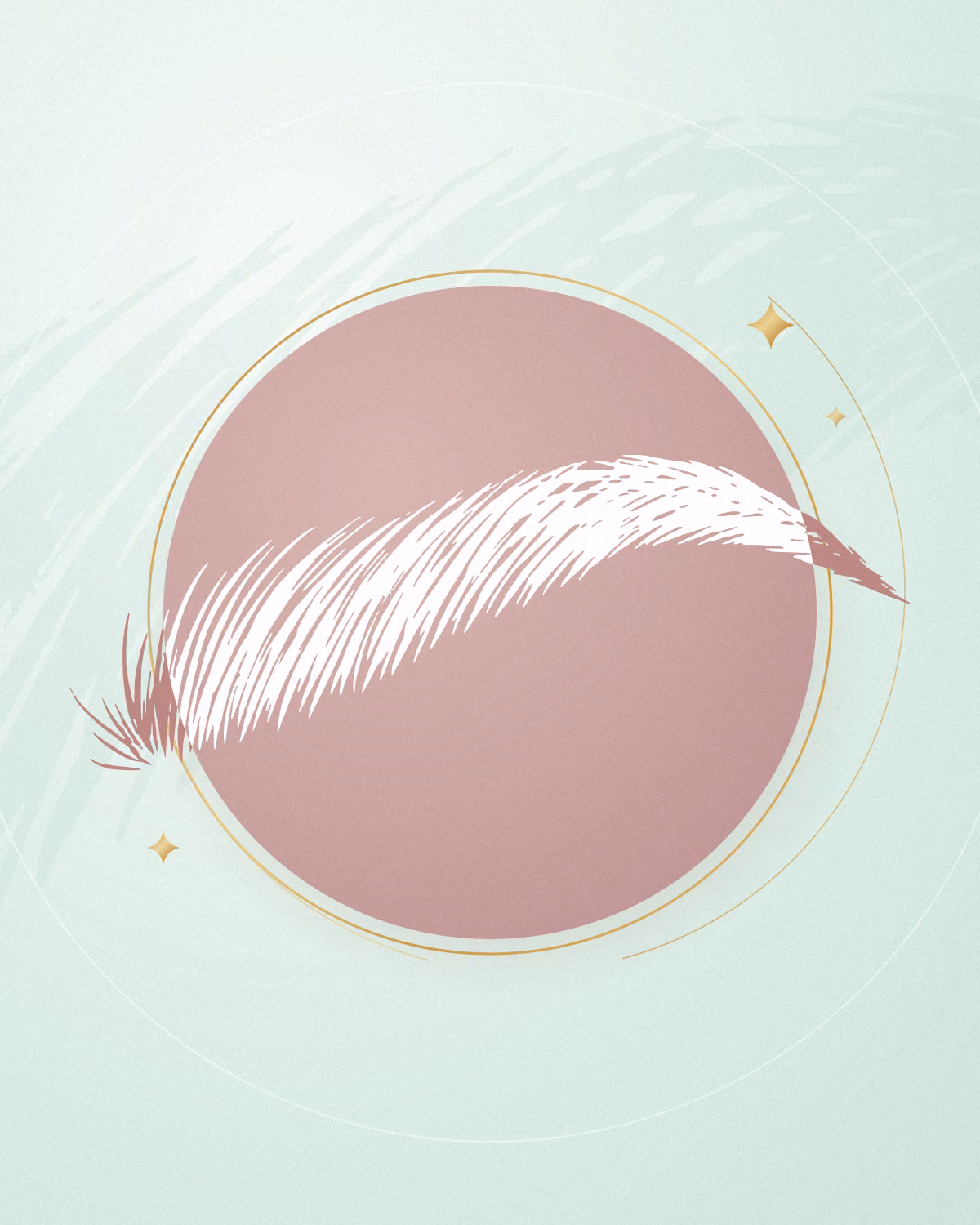 Augenbrauen – Linienzeichnung von Herzwerk Studio im Rosé-Kreis mit Goldring