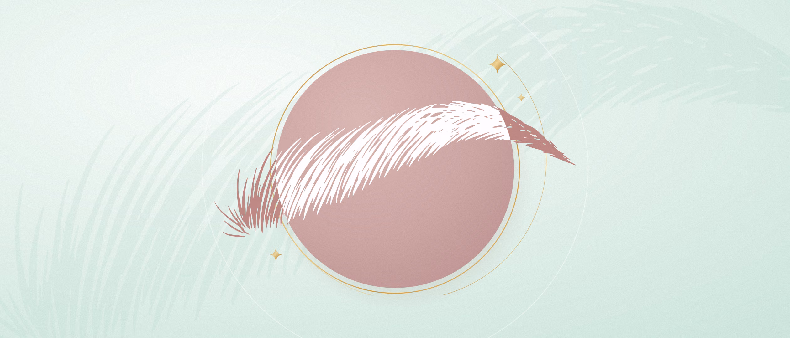 Augenbrauen – Linienzeichnung von Herzwerk Studio im Rosé-Kreis mit Goldring