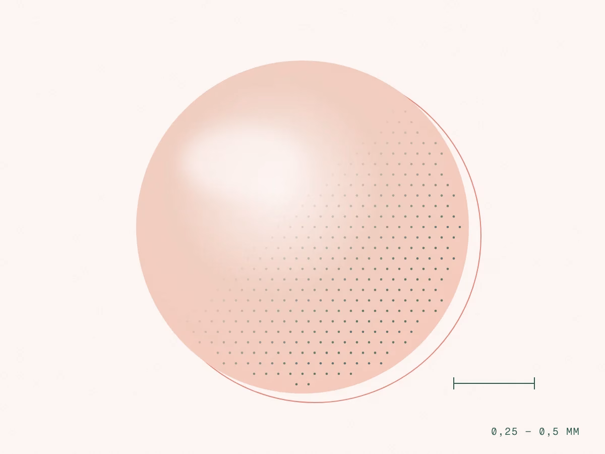 Illustration: Hautkreis mit Microneedling-Punktraster