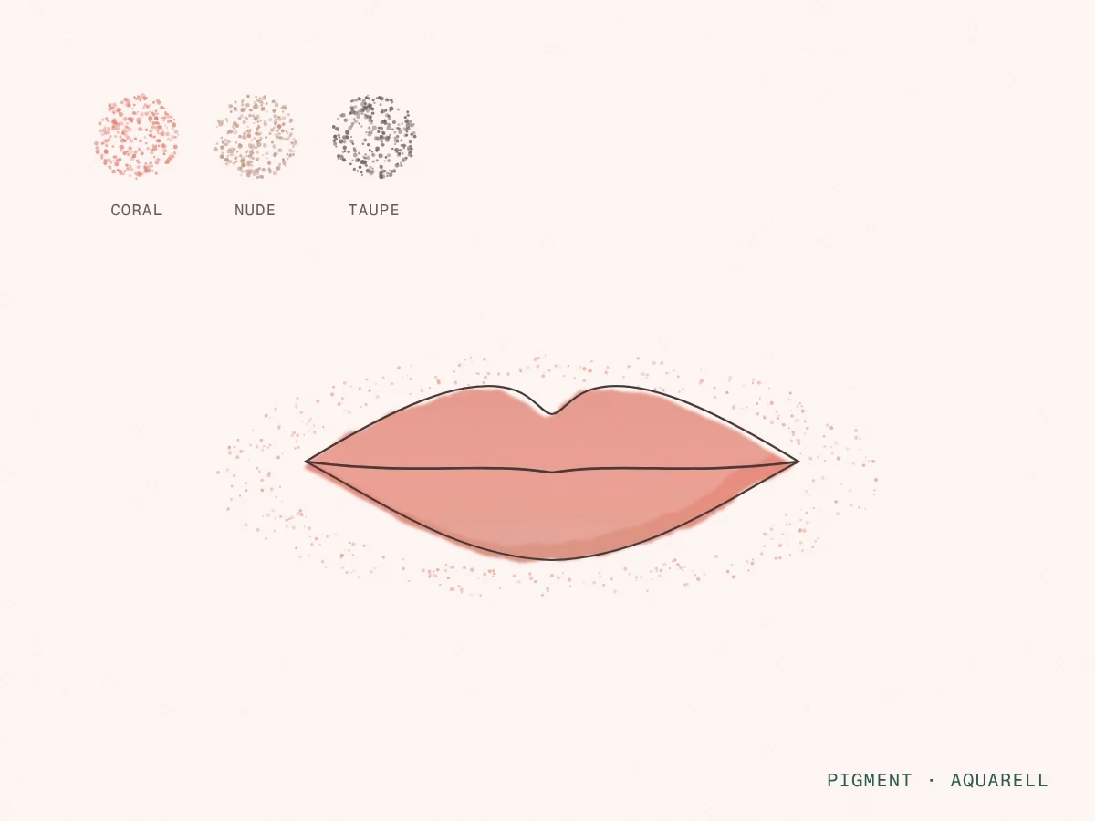 Illustration: Aquarell-Lippen mit Pigmentfarben